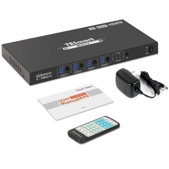 TESmart 4x4 HDMI Matrix 4K Video Switch RS232 (HMA0404A60) - Picture 1 of 6